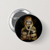 "暗い"ボタンの蝋燭 缶バッジ (正面&裏面)