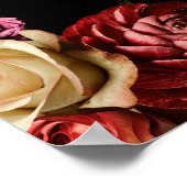 暗い+ムーディエレガントフローラ結婚の歓迎 ポスター (角)