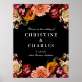 暗い+ムーディエレガントフローラ結婚の歓迎 ポスター (正面)