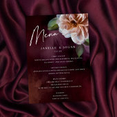 暗い+ムーディ素朴フローラ結婚のメニューカード 招待状