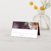 暗い+ムーディ素朴フローラ結婚の座席表 プレイスカード (正面)