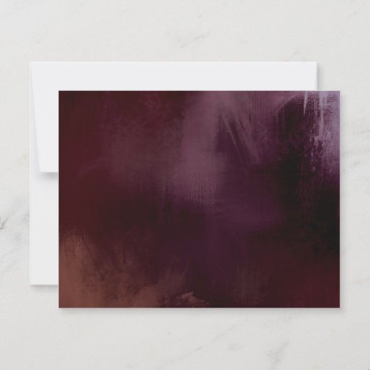 暗い+ムーディ素朴フローラ結婚の返信カード 招待状 (裏面)