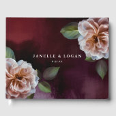 暗い+ムーディ素朴フローラ結婚の ゲストブック (正面)