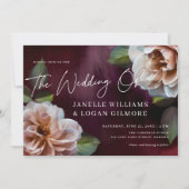 暗い+ムーディ素朴フローラ結婚の 招待状 (正面)