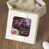 暗い+ムーディ素朴フローラ結婚式の引き出物 スクエアシール
