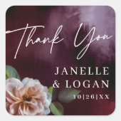 暗い+ムーディ素朴フローラ結婚式の引き出物 スクエアシール (正面)