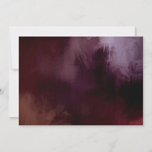 暗い+ムーディ素朴フローラ結婚式の日付を保存 招待状 (裏面)