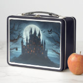 暗い、中世の城、こうもり、カボチャ メタルランチボックス (インサイチュ)