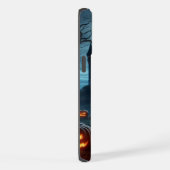 暗い、中世の城、こうもり、カボチャ iPhoneケース (右側面)