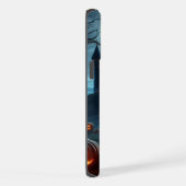 暗い、中世の城、こうもり、カボチャ iPhoneケース (右側面)