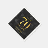 暗い《写真》ぼけ味フェイク金ゴールド応援から70年誕生日 スタンダードカクテルナプキン (角)