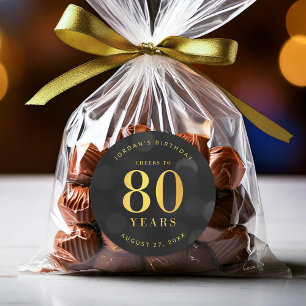 暗い《写真》ぼけ味金ゴールド応援から80年誕生日 ラウンドシール