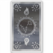 暗い〔占星術の〕十二宮図占星術：ピセスブラック&シルバー シール (正面)