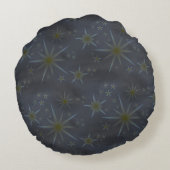 暗い〔占星術の〕十二宮図星占い:タウラスブラック&金ゴールド ラウンドクッション (裏面)