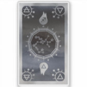 暗い〔占星術の〕十二宮図星占い：射手座ブラック&シルバー シール (正面)