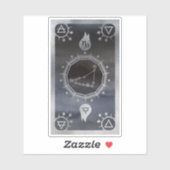 暗い〔占星術の〕十二宮図星占い：山羊座ブラック&シルバー シール (シート)