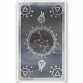 暗い〔占星術の〕十二宮図星占い：《星座》乙女座ブラック&シルバー シール (正面)