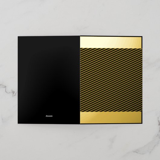 暗いnに対して白い満月が明るく輝く 箔グリーティングカード (外側レイダウン)