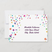 暗いRSVPの応答カードのネオンライトの白熱 出欠カード (裏面)