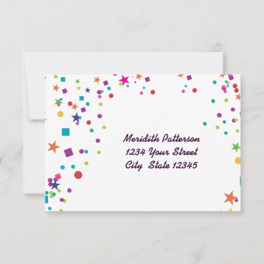 暗いRSVPの応答カードのネオンライトの白熱 出欠カード (裏面)