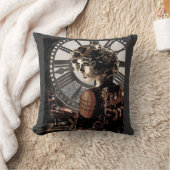 暗いsteampunkの枕 クッション (ブランケット)