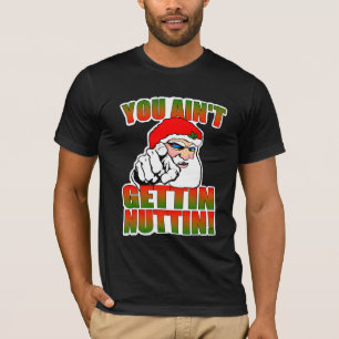 暗いTシャツの気違いのサンタ Tシャツ