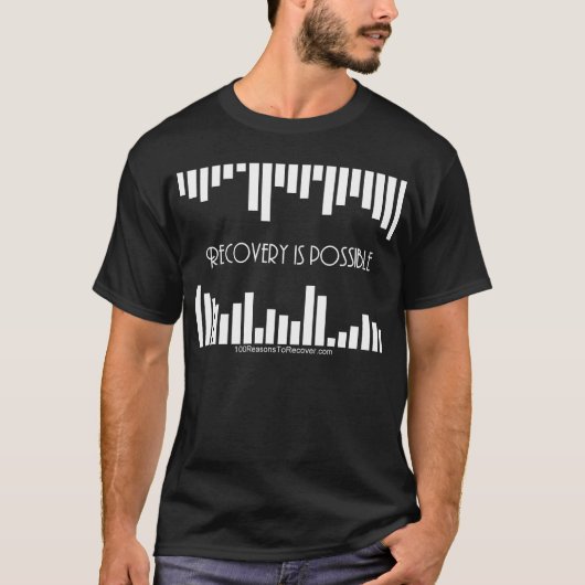 暗いTシャツを縞で飾ります Tシャツ (正面)