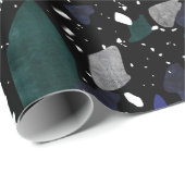 暗いTerrazzoのタイルのプリントの包装紙 ラッピングペーパー (ロールコーナー)