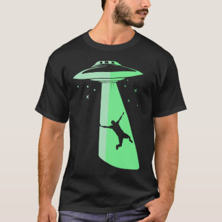 暗いUFOの外転夜サイファイのエイリアンの白熱 Tシャツ