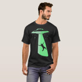 暗いUFOの外転夜サイファイのエイリアンの白熱 Tシャツ (正面フル)