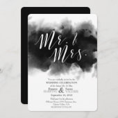 暗いWatercolorゴシック氏および夫人の結婚式招待状 招待状 (正面/裏面)