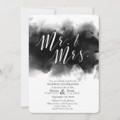 暗いWatercolorゴシック氏および夫人の結婚式招待状 招待状 (正面)
