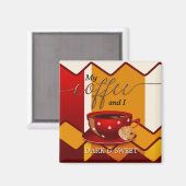 暗おもしろい色と甘いコーヒーラバーマグネット マグネット (正面/裏面)