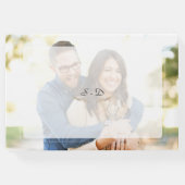 暗お洒落色のフォトジオメ結婚トリ ゲストブック (裏面)