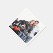 暗お洒落色の写真の書結婚道 スタンダードカクテルナプキン (角)