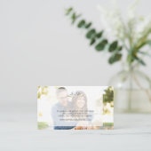 暗お洒落色の写真の結婚ウェブサイト 名刺 (スタンド正面)