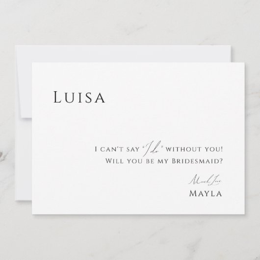 暗お洒落色の写真の花嫁の提案カード 招待状 (裏面)