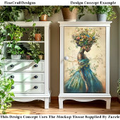 暗お洒落色の肌の女神、ティール（緑がかった色）CZ4Rデコページ 薄葉紙