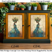 暗お洒落色の肌の女神、ティール（緑がかった色）CZ4Rデコページ 薄葉紙