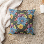 暗かわいらしいフローラ クッション (ブランケット)