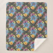 暗かわいらしいフローラ シェルパブランケット (正面)