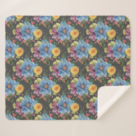 暗かわいらしいフローラ シェルパブランケット