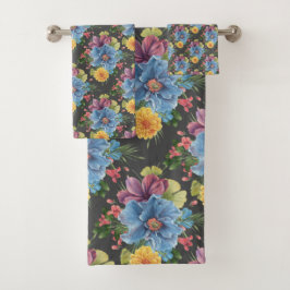 暗かわいらしいフローラ バスタオルセット