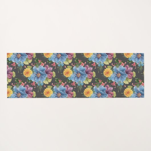 暗かわいらしいフローラ ヨガマット (裏面(横))