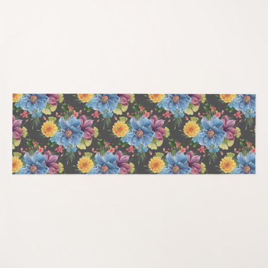 暗かわいらしいフローラ ヨガマット (正面(横))