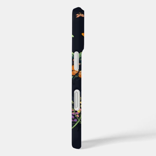 暗かわいらしパーソナライズされたいフローラ蝶パターン Case-Mate iPhoneケース (裏面 / 右)