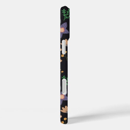 暗かわいらしモダン花模様モノグラム Case-Mate iPhoneケース (裏面 / 右)