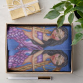 暗かわいらし毛パープルマーメイドハープ海 薄葉紙 (ギフト)