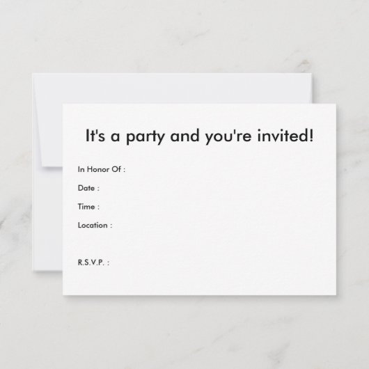 暗がりの中で待っていた。驚きのパーティー! 招待状 (裏面)