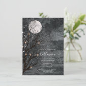 暗くてムーディーな満月ハロウィンツリー 招待状 (スタンド正面)